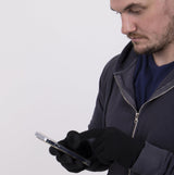 Totes Toasties STRETCH KNITTED Touchscreen Gloves Mens Black