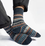 Totes Toasties WOOL BLEND FAIR ISLE SLIPPERS SOCKS (Twin Pack) Mens Socks Multi