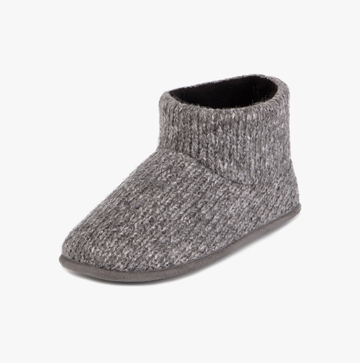 Totes Toasties KNITTED SHORT BOOT SLIPPER Mens Grey