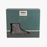 Totes Toasties KNITTED SHORT BOOT SLIPPER Mens Grey
