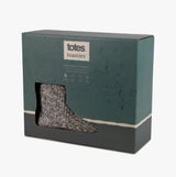 Totes Toasties KNITTED SHORT BOOT SLIPPER Mens Grey