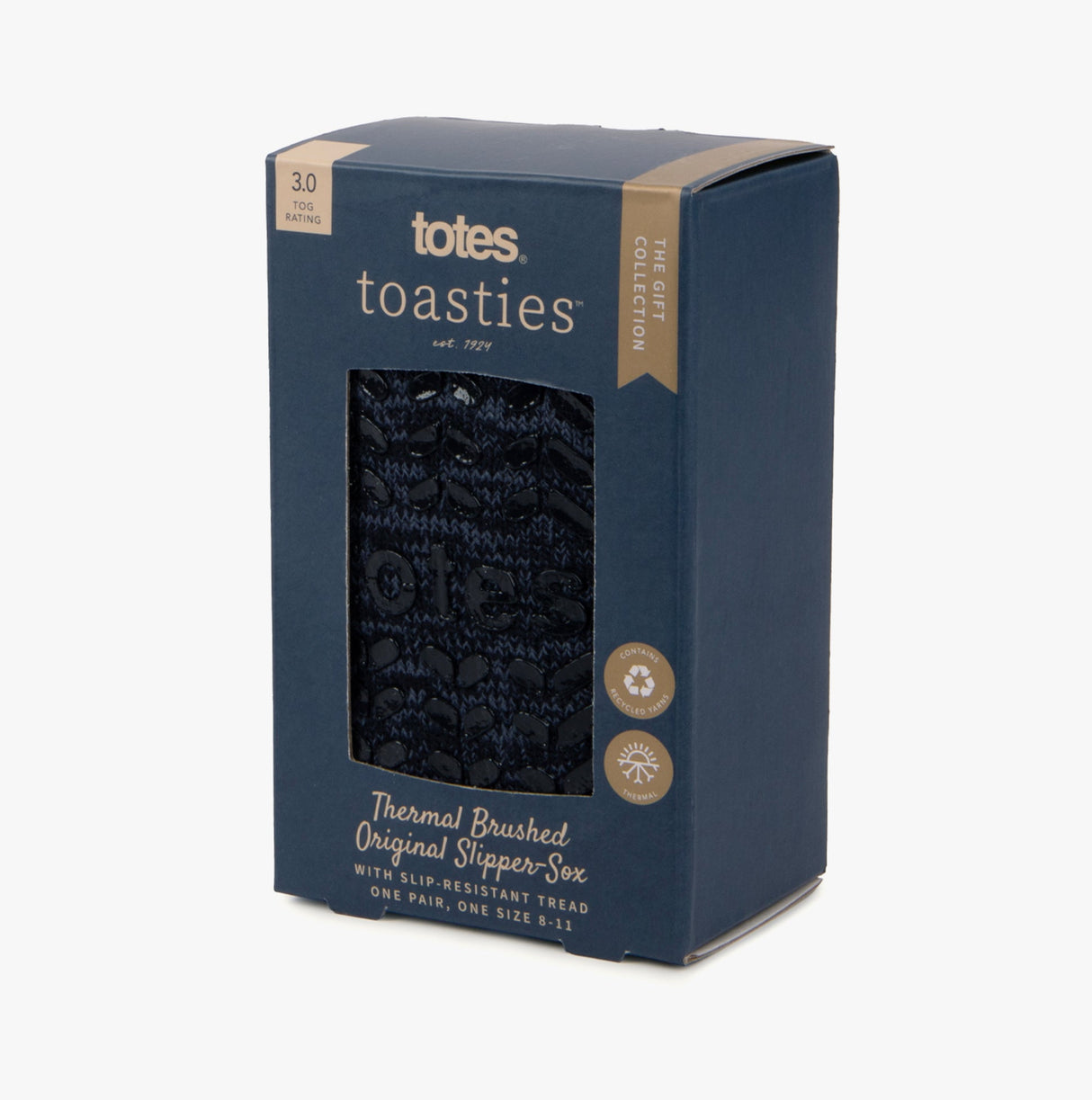 Totes Toasties Recycled Thermal ORIGINAL Slipper Socks Mens Socks Navy
