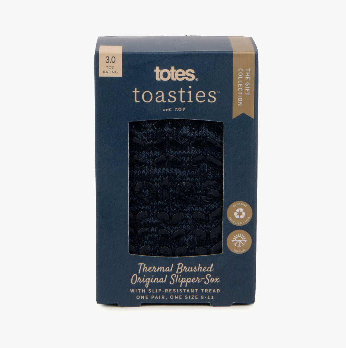 Totes Toasties Recycled Thermal ORIGINAL Slipper Socks Mens Socks Navy