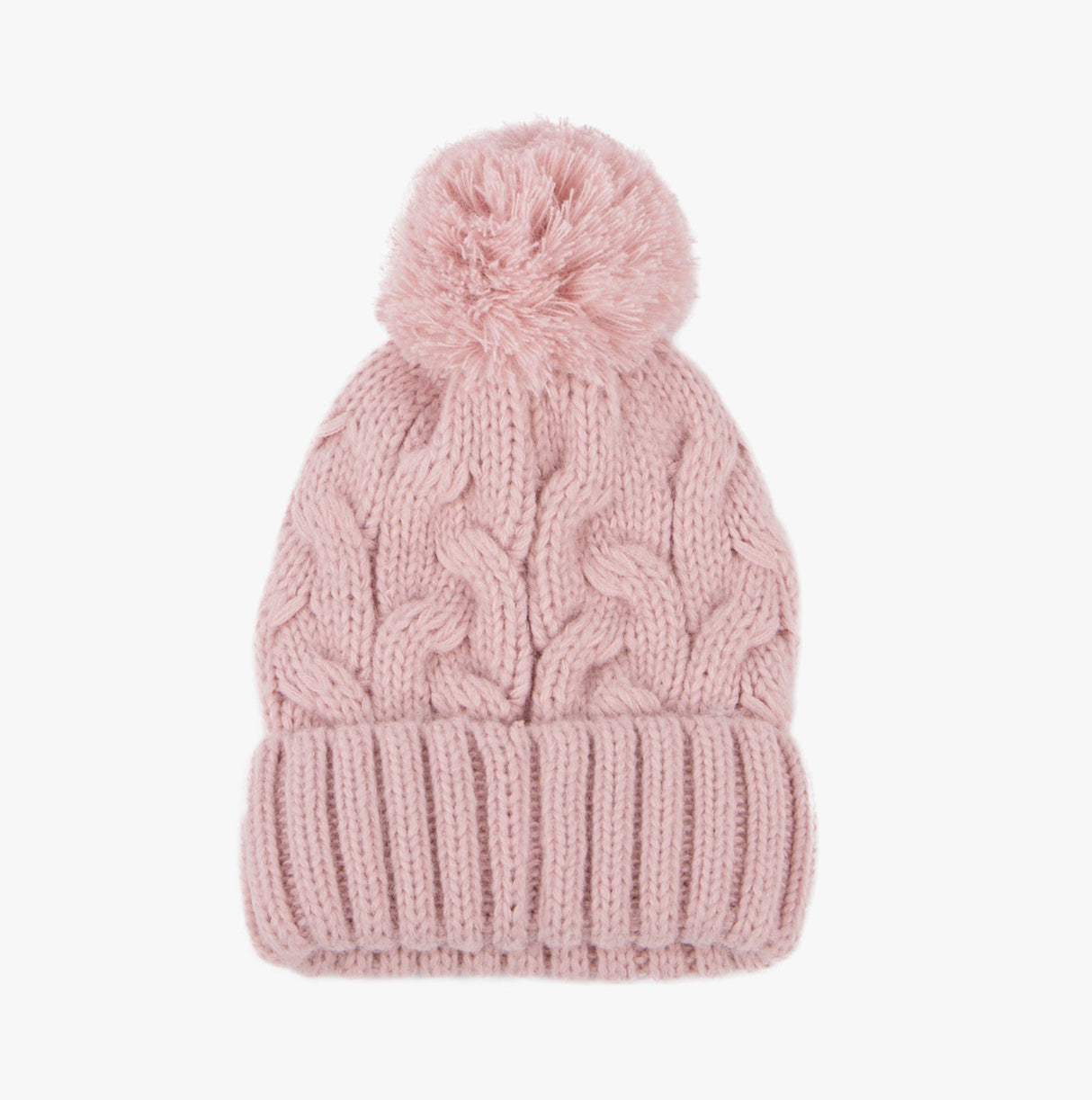 Totes Toasties CABLE KNIT Hat with Pom Pom Womens Bobble Pink
