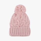 Totes Toasties CABLE KNIT Hat with Pom Pom Womens Bobble Pink