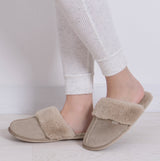 Totes Toasties VELOUR MULE Slippers Womens Taupe