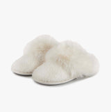 Totes Toasties TEXTURED SPARKLE FAUX FUR MULE Slippers Womens Cream