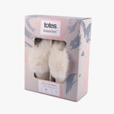 Totes Toasties TEXTURED SPARKLE FAUX FUR MULE Slippers Womens Cream