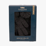 Totes Toasties Hat & Glove Set Mens Black / Grey