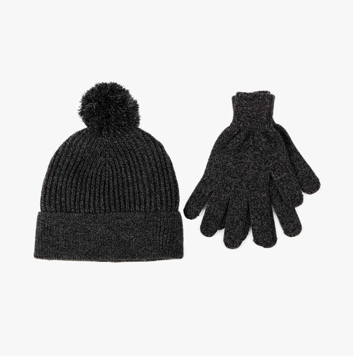Totes Toasties Hat & Glove Set Mens Black / Grey