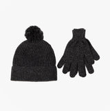 Totes Toasties Hat & Glove Set Mens Black / Grey