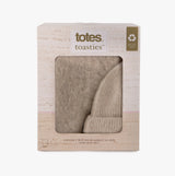 Totes Toasties CHUNKY WOVEN BLANKET SCARF & HAT GIFT SET Womens Oat