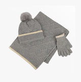 Totes Toasties Hat Scarf & Glove Set Womens Grey