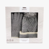 Totes Toasties Hat Scarf & Glove Set Womens Grey