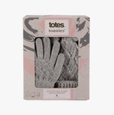 Totes Toasties KNITTED HAT SCARF & MITTEN GIFT SET Womens Grey