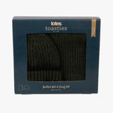 Totes Toasties Hat & Scarf Set Mens Khaki