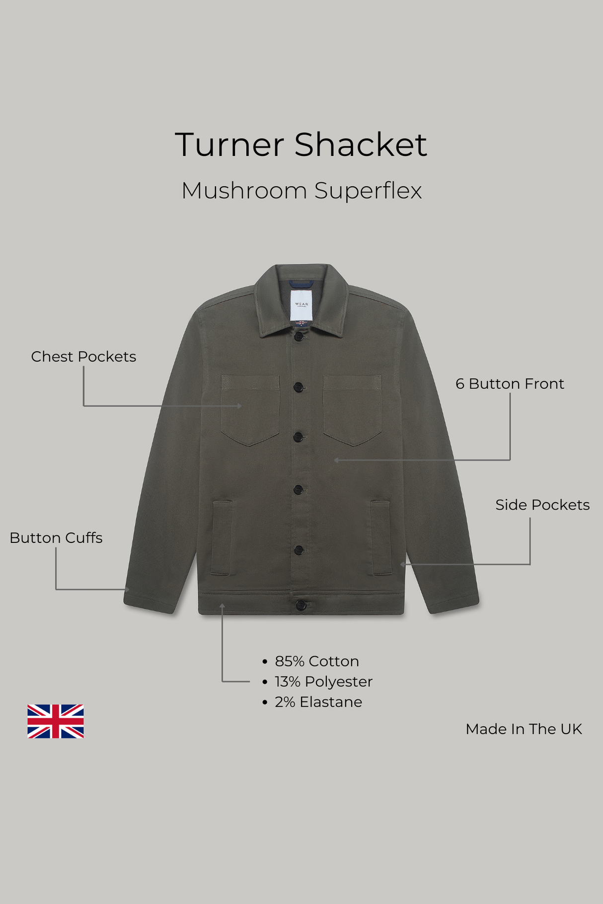 Turner Shacket - Mushroom Superflex