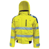 U-Power Best Hi-Vis Waterproof Breathable Work Bomber Jacket Hood