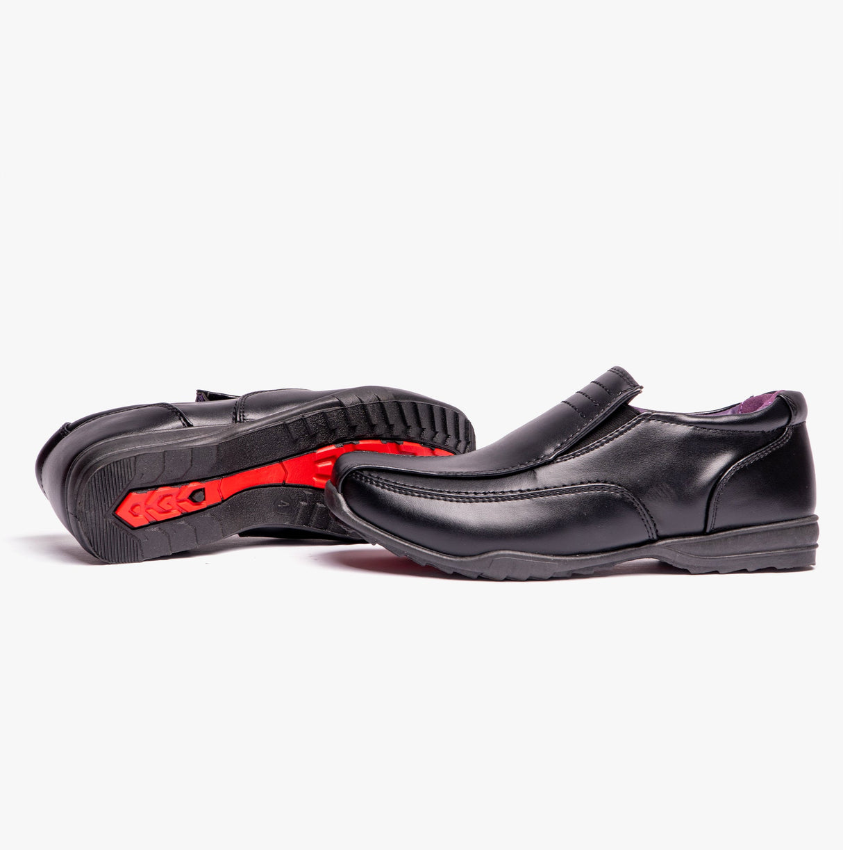 US Brass B612A Boys Slip On School Shoes Black