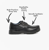 US Brass STUBBY Boys Lace-Up Casual Shoes Black