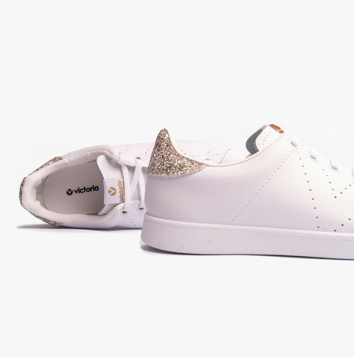 Victoria TENIS LEATHER & GLITTER Womens Trainers Cava