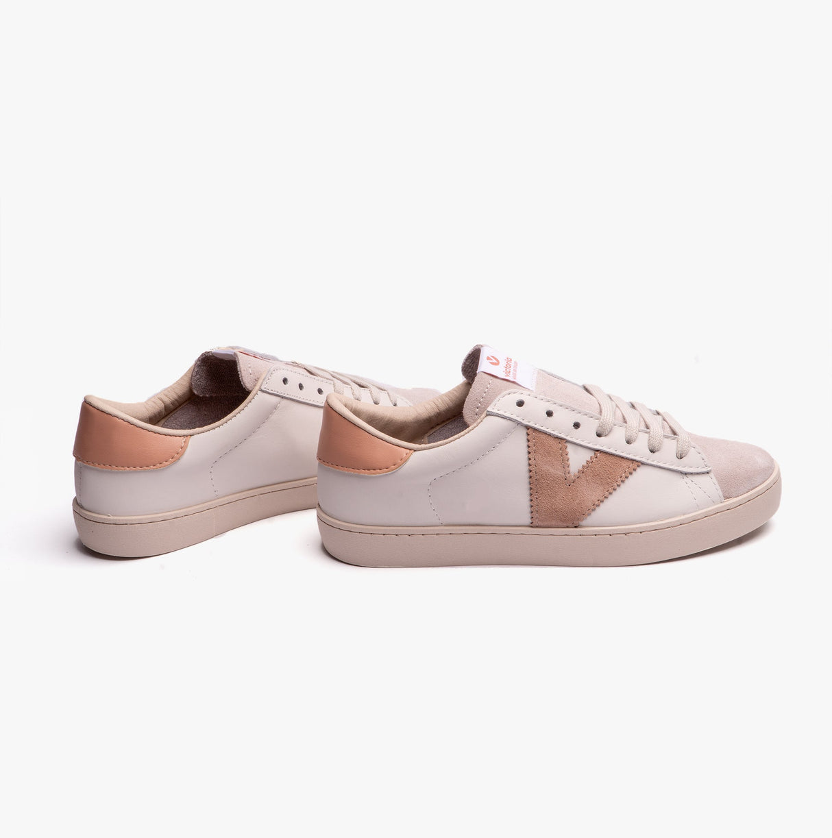 Victoria BERLIN LEATHER & SPLIT Womens Trainers White/Beige