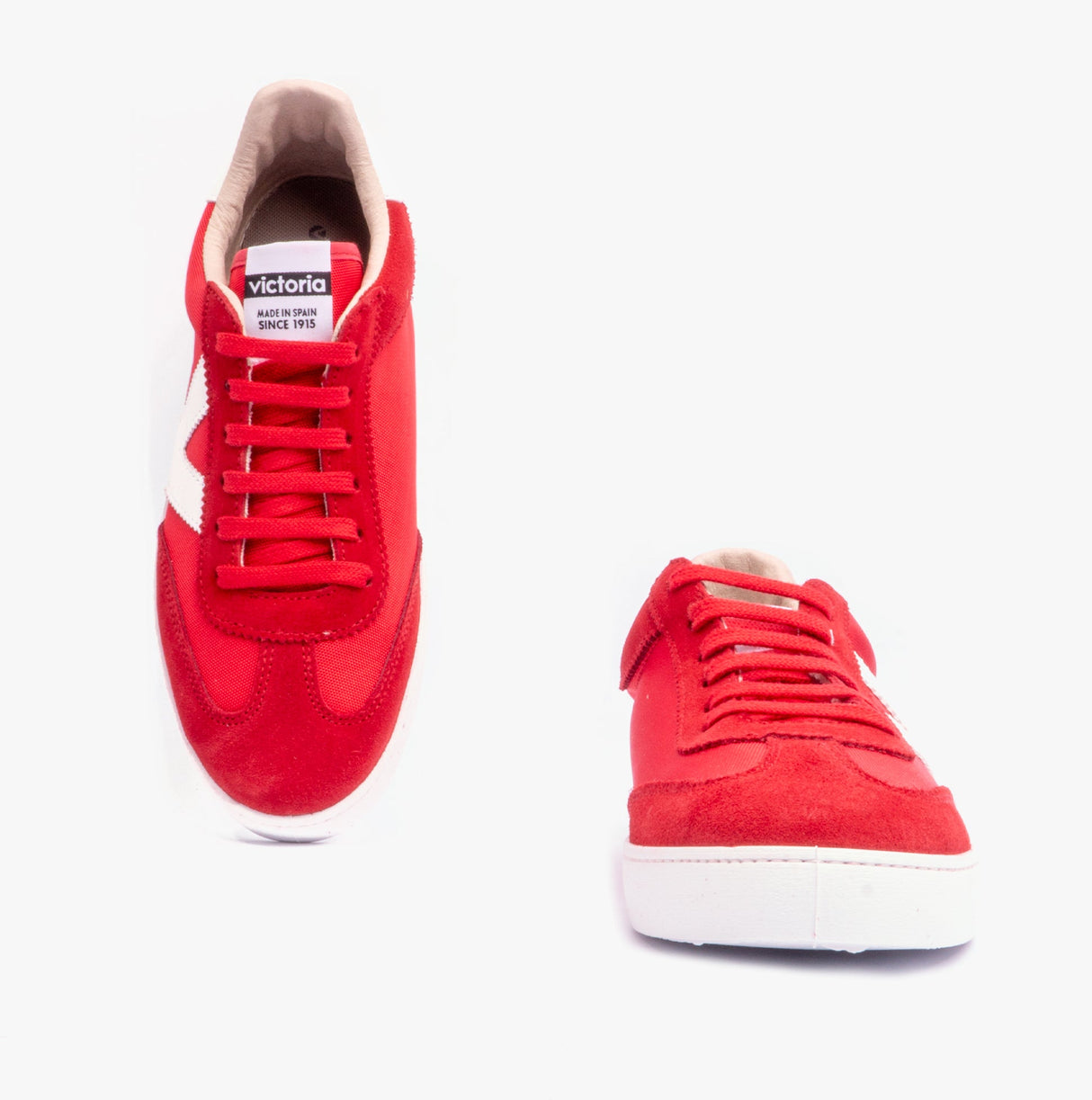 Victoria BERLIN SPLIT LEATHER & NYLON Womens Trainers Rojo