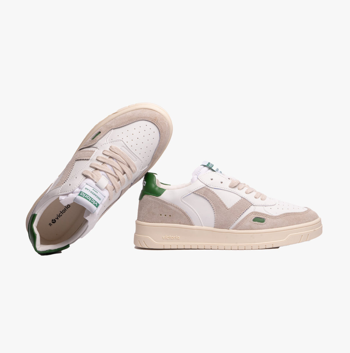 Victoria SEUL RETRO FAUX LEATHER & SPLIT Womens Trainers Verde