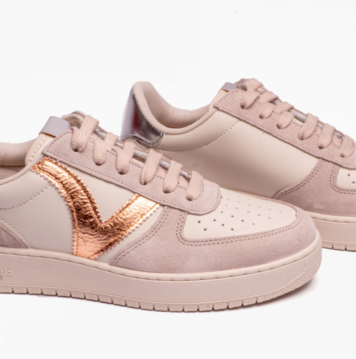Victoria MADRID METAL & SPLIT LEATHER Womens Trainers Nude