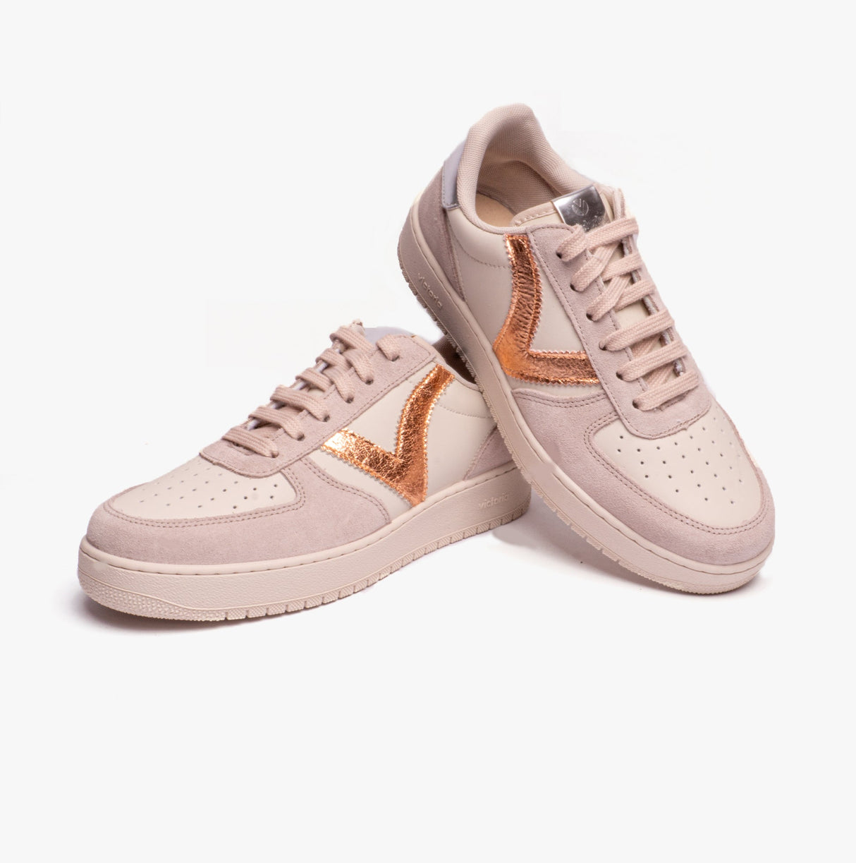 Victoria MADRID METAL & SPLIT LEATHER Womens Trainers Nude