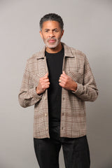 Bart Overshirt - Brown Ecru Check