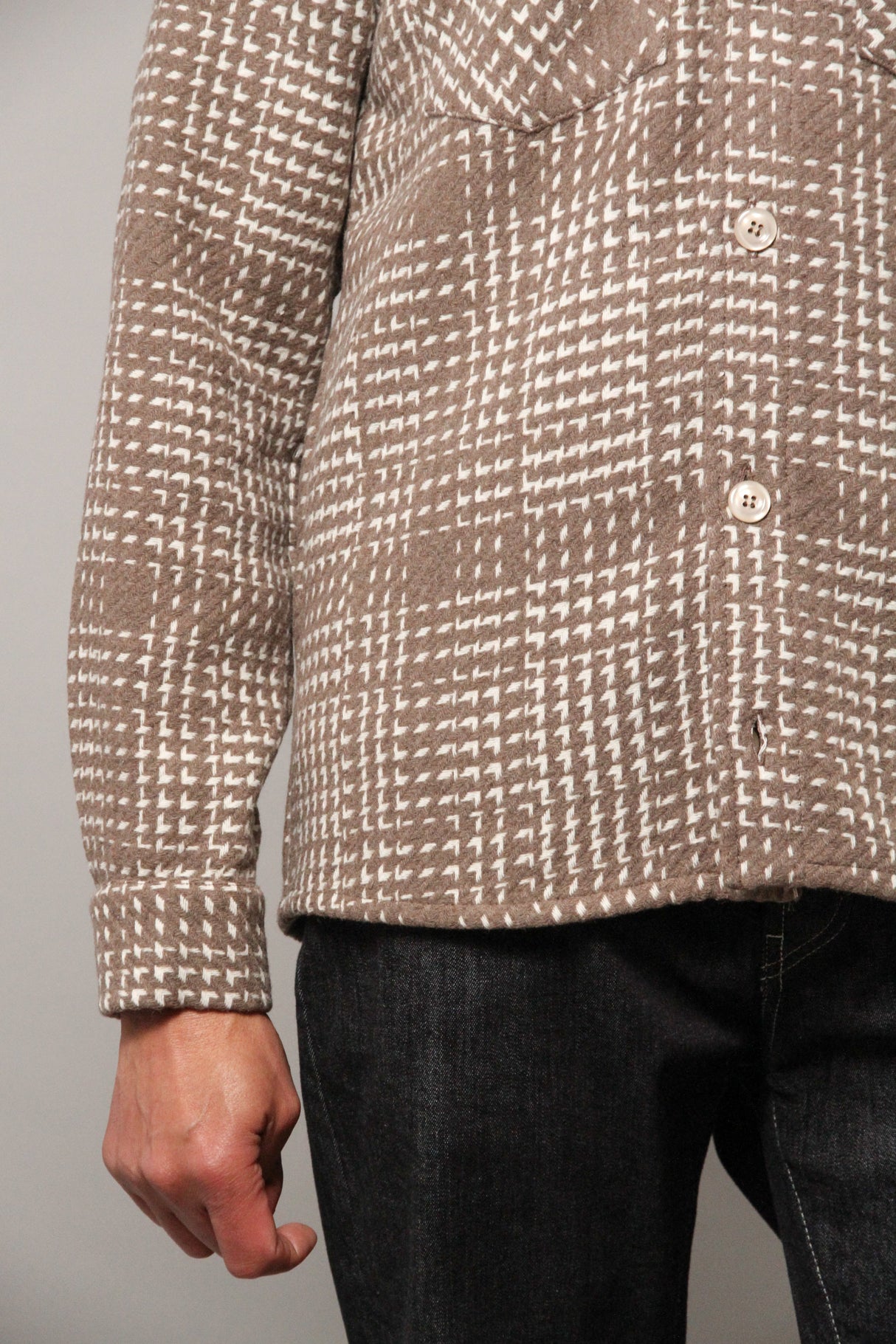 Bart Overshirt - Brown Ecru Check