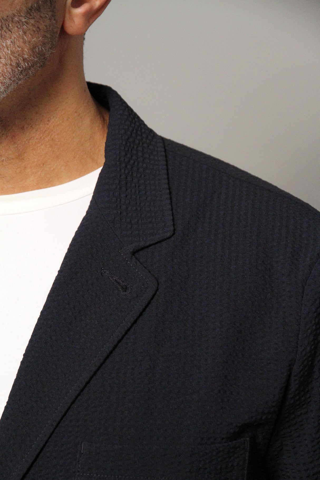 Geno Seersucker Blazer - Navy
