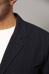 Geno Seersucker Blazer - Navy