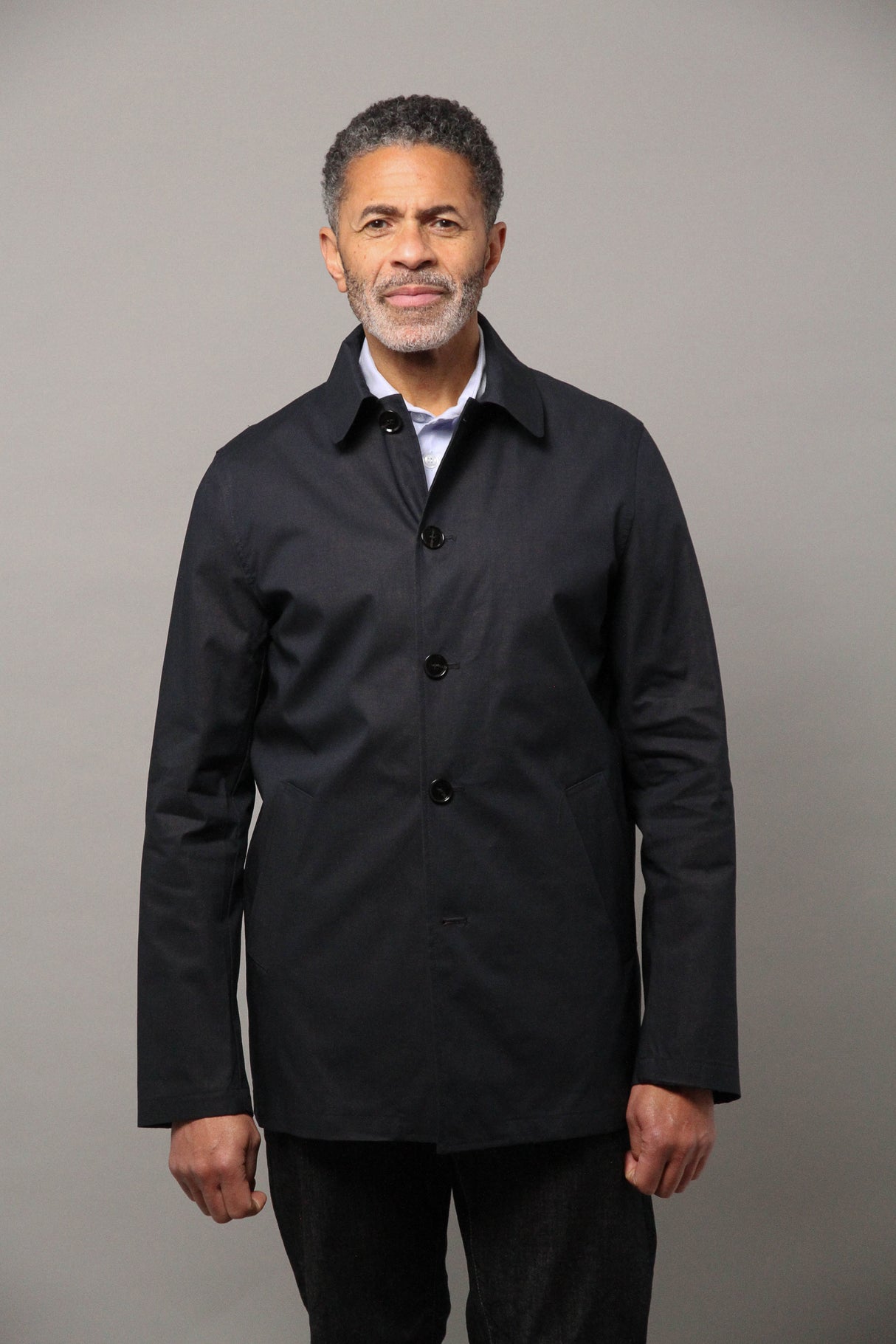 Bank Spring Mac Unlined - Navy Saxony