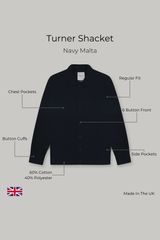 Turner Shacket - Navy Malta