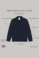 Bank Spring Mac Unlined - Navy Saxony