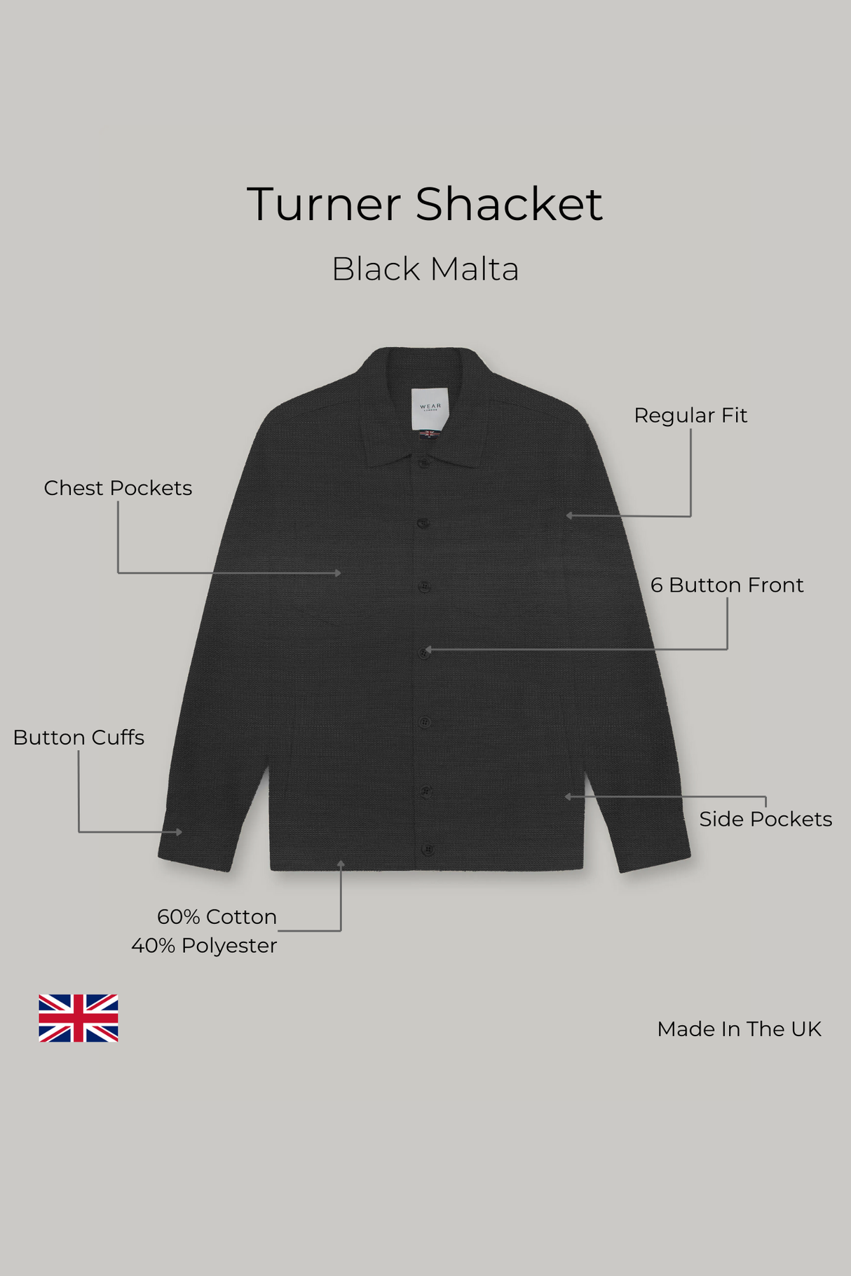 Turner Shacket - Black Malta