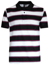 Mens Striped Polo Shirts Pique Short Sleeve Yarn Dyed T-Shirt Casual Top M - 6XL