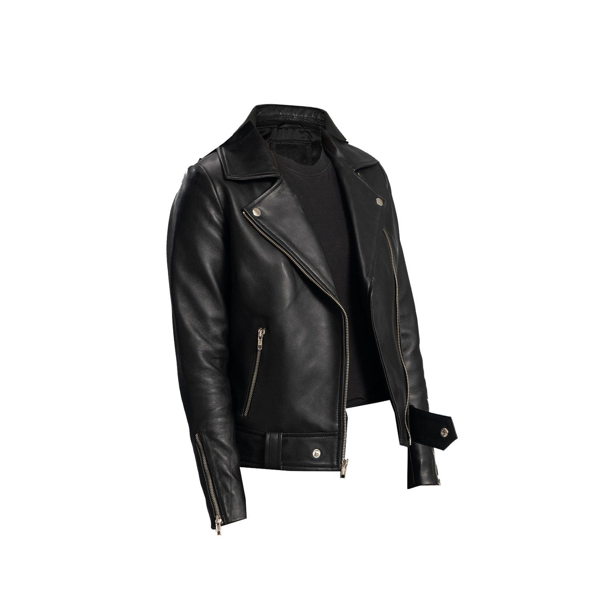 Women Asymmetrical Leather Jacket | Black