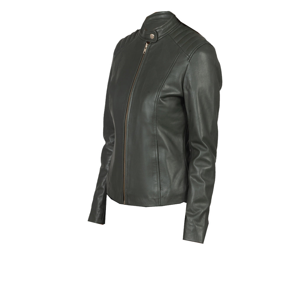Women's Genuine Leather Jacket | Green