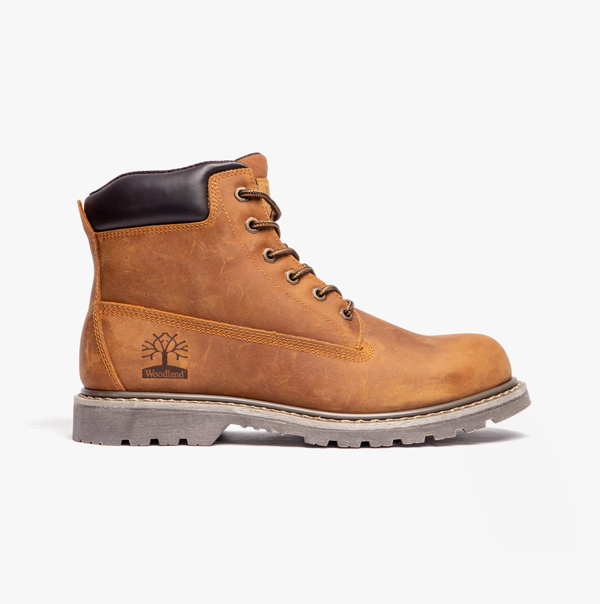 Woodland M030B Mens Horse Leather Boots Light Brown