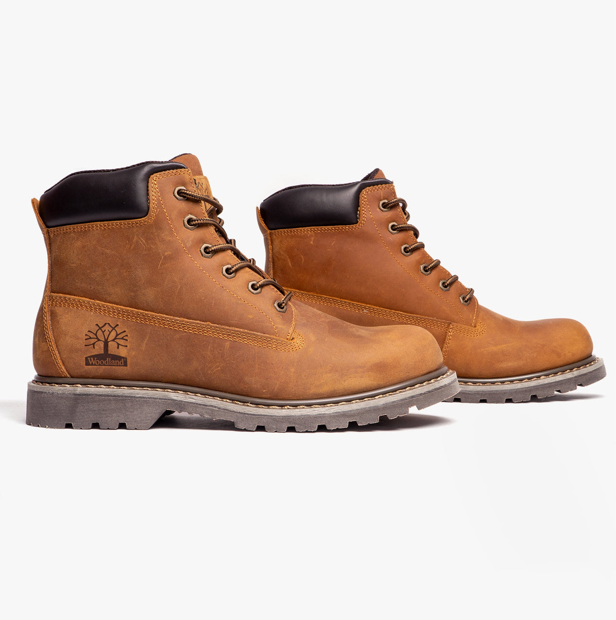 Woodland M030B Mens Horse Leather Boots Light Brown