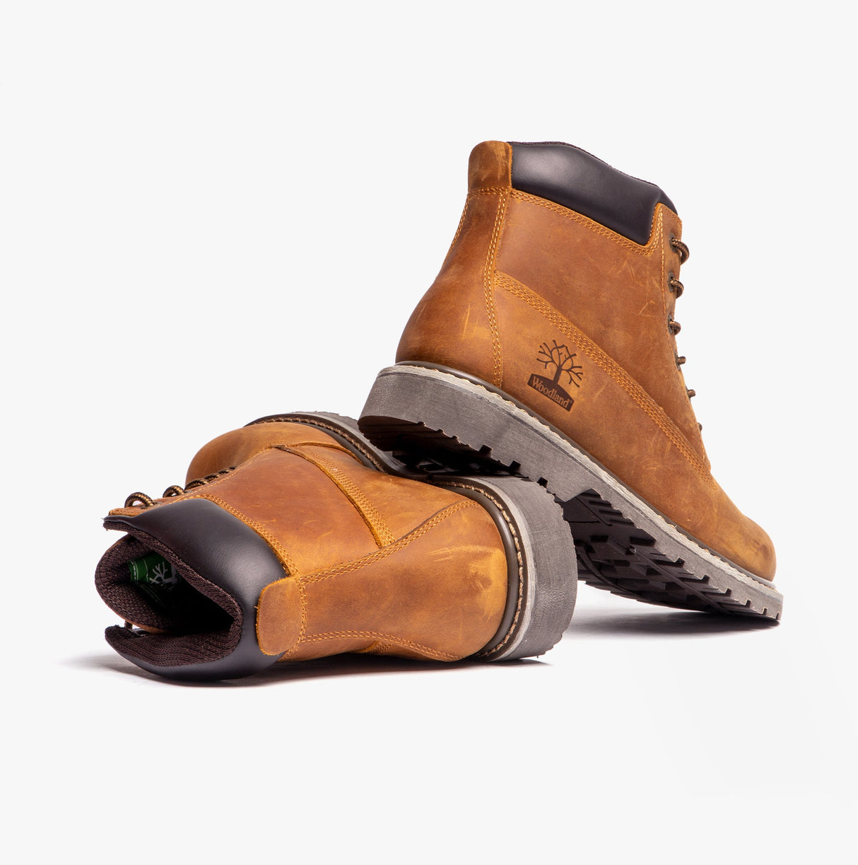 Woodland M030B Mens Horse Leather Boots Light Brown