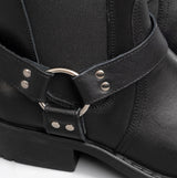 Woodland HARLEY Mens Leather Ankle Biker Cowboy Boots Black