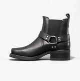 Woodland HARLEY Mens Leather Ankle Biker Cowboy Boots Black