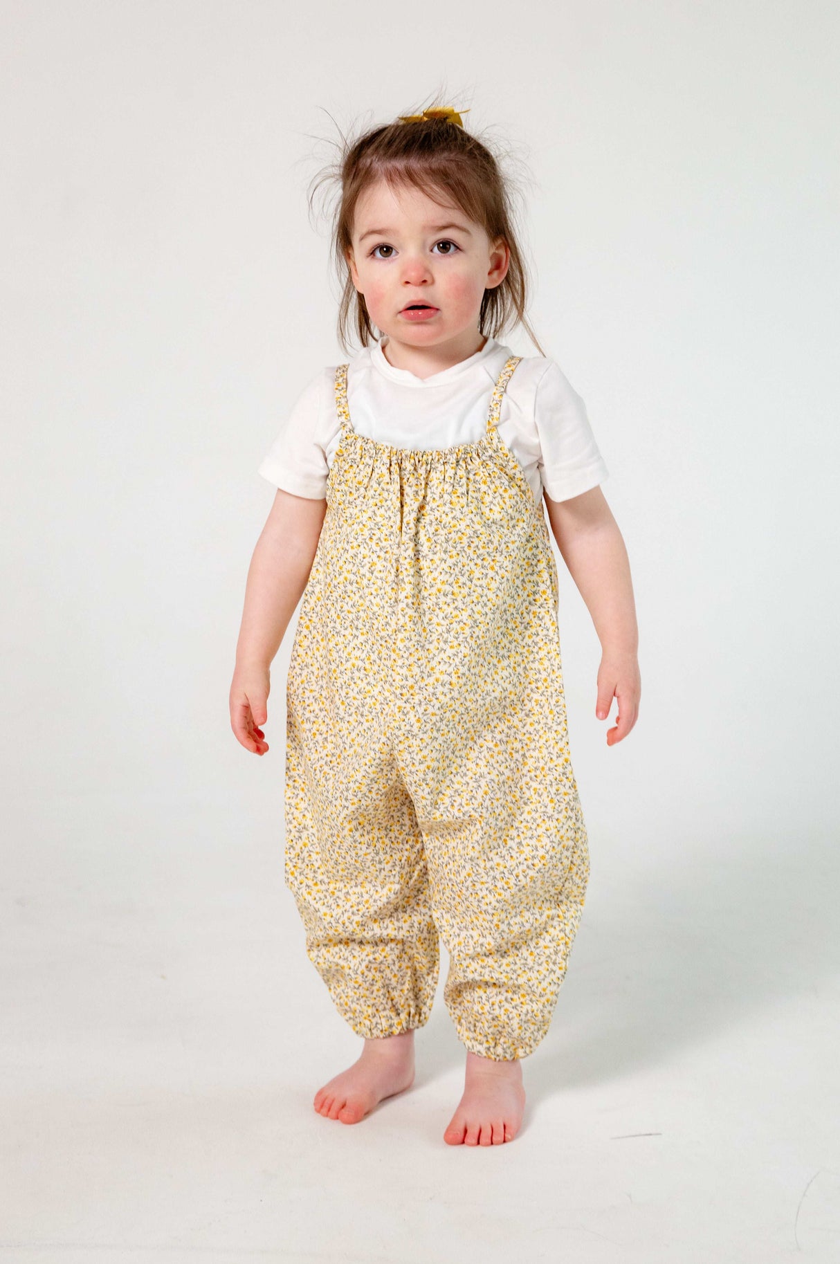 Yellow Floral Cotton Romper