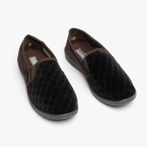 Zedzzz KEVIN Mens Full Slippers Brown