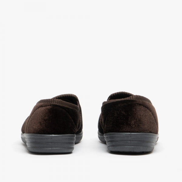 Zedzzz KEVIN Mens Full Slippers Brown