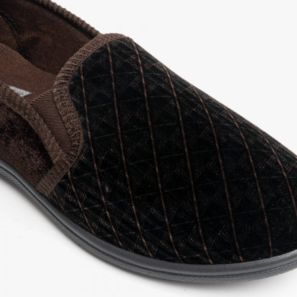 Zedzzz KEVIN Mens Full Slippers Brown